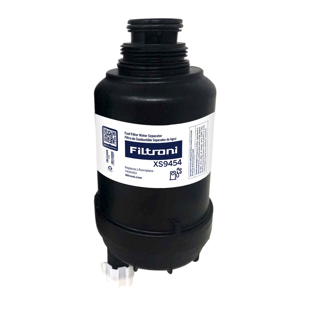XS9454 FILTRONI Filtro de Combustible Separador de Agua con Drenaje y Puerto Sensor Equipos Bobcat Reemplaza 7400454 SN40898