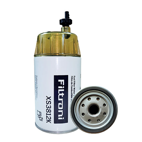 XS3812K FILTRONI Kit Filtro Combustible Separador de Agua Incluye Vaso (Tazon) 30 mic Camiones Freightliner Bussines Class M2 106, 112 Reemplaza Alliance ABP/N122-S3226P 33812 FS19593 + Vaso XE0063S