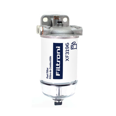 XF796A FILTRONI Kit Filtro de Combustible Separador de Agua CAV 796 para Motores Agrícolas. Incluye: Base de Montaje, Elemento XF3196 y Vaso (Tazón) Plástico