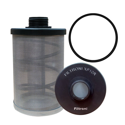 XF10R FILTRONI Filtro de Combustible de Malla Metálica Reusable. Aplica en PortaFiltro XF10A Reemplaza PF10 24043 LFF3520 P550024